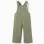 Twill dungarees with floral motif for baby girls, dark green