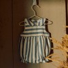 Striped cotton and linen romper You&Me for newborns, white/blue