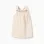 Twill pinafore dress with cross-stitch embroidery for baby girls, beige