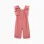 Poplin jumpsuit with ruffles and broderie anglaise for baby girls, pink