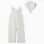 Cotton jumpsuit + bonnet with Vichy pattern B&S for baby girls, white/green