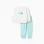 Cotton sweatshirt and trousers set for baby girls, white/light blue