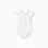 Short sleeve bodysuit with embroidered collar for newborn girls, white
