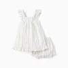 Dress + bloomers with ethnic stripes B&S for newborn girls, multicolour