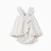 Dress + bloomers with ethnic stripes B&S for newborn girls, multicolour