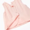 Sleeveless blouse + bloomers B&S for newborn girls, light pink