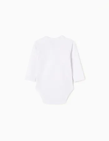 Pack of 4 Long Sleeve Cotton Bodysuits for Babies, White