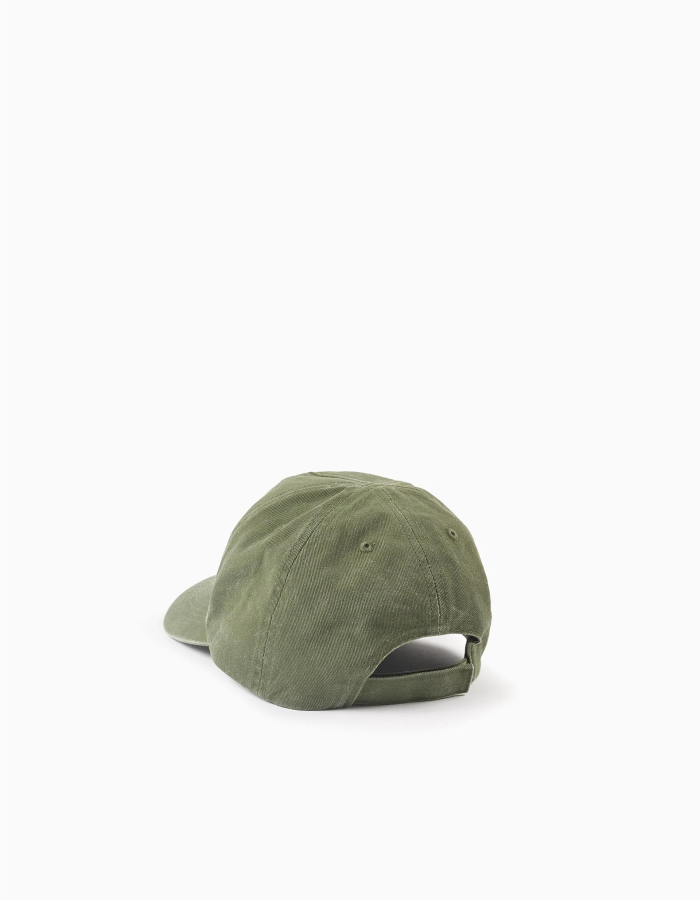 Cotton cap for babies and boys, khaki green