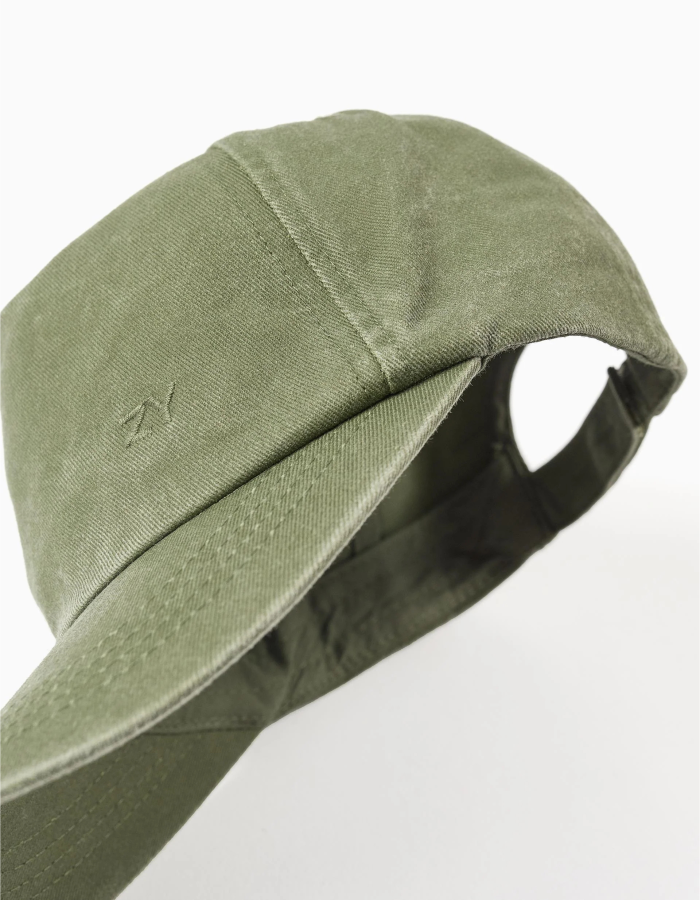 Cotton cap for babies and boys, khaki green