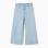 Wide leg cotton jeans for girls, light blue