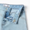 Wide leg cotton jeans for girls, light blue