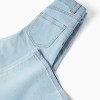 Wide leg cotton jeans for girls, light blue