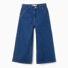 Wide leg denim trousers for girls, blue