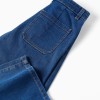 Wide leg denim trousers for girls, blue