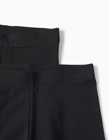 Pack of 2 Leggings for Girls, Black