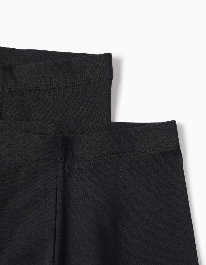 Pack of 2 Leggings for Girls, Black