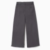 Wide leg twill trousers with patch pockets B&S for girls, grey
