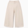 Wide leg knitted trousers B&S for girls, light beige