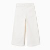 Wide leg twill trousers for girls, white