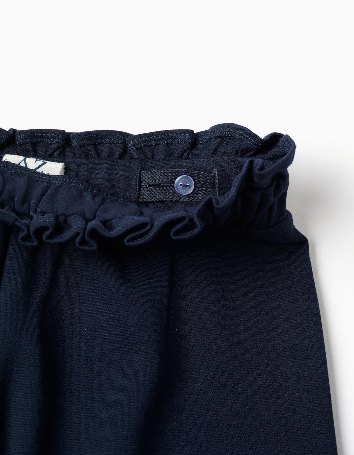 Roma knit wide leg trousers for girls, dark blue