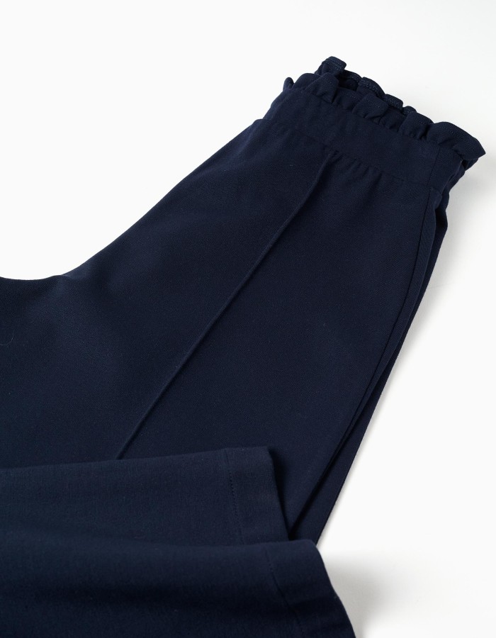 Roma knit wide leg trousers for girls, dark blue
