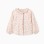 Long sleeve floral blouse with ruffles for girls, light beige/pink