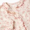 Long sleeve floral blouse with ruffles for girls, light beige/pink