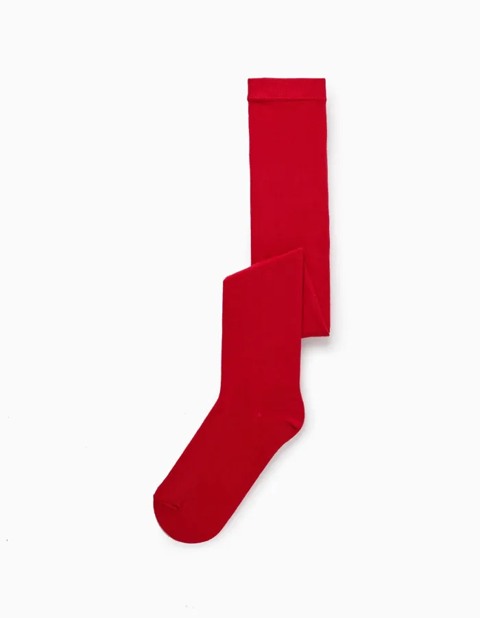 Cotton Anti-Pilling Tights for Girls, Red