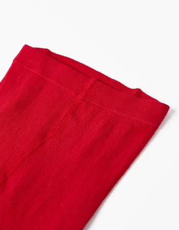 Cotton Anti-Pilling Tights for Girls, Red