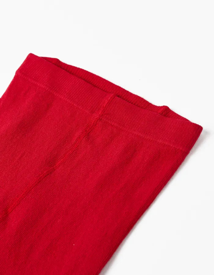 Cotton Anti-Pilling Tights for Girls, Red