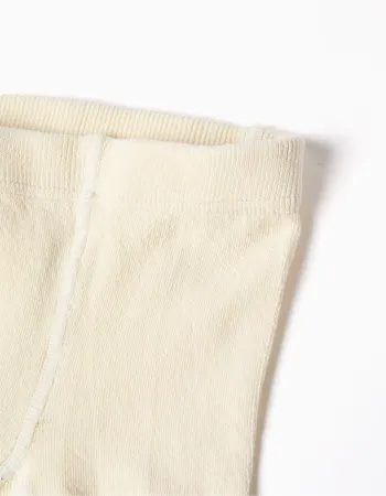 Anti-pilling ribbed knitted tights for girls, light beige