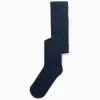 Plain knitted tights with anti-pilling for girls, dark blue