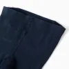 Plain knitted tights with anti-pilling for girls, dark blue