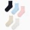 Pack of 5 pairs of plain socks for girls, pink/white/beige/blue