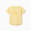 Cotton T-shirt with embossed front print for girls, yellow