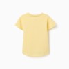 Cotton T-shirt with embossed front print for girls, yellow