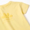 Cotton T-shirt with embossed front print for girls, yellow