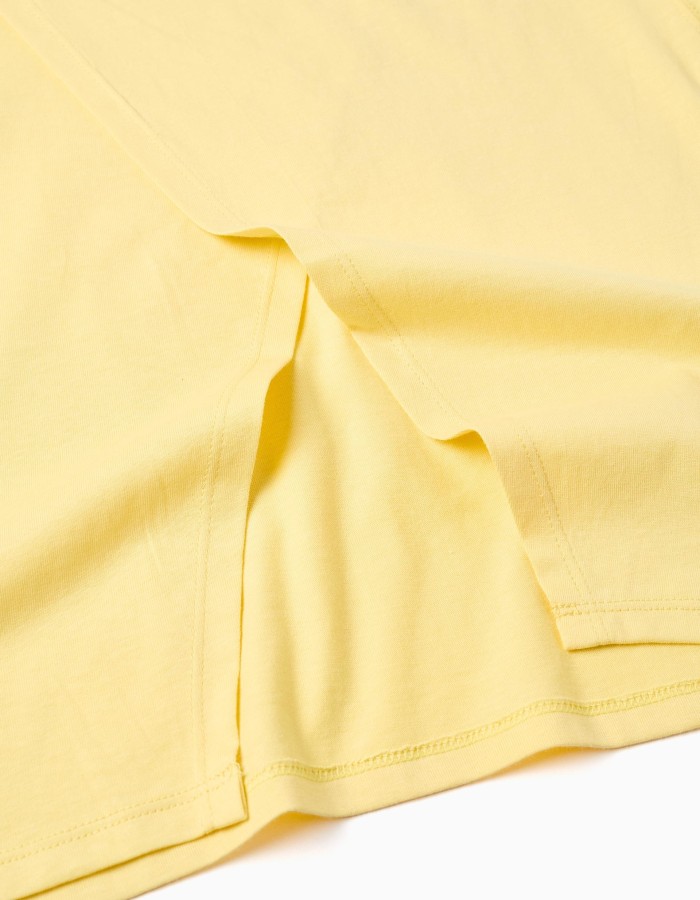 Cotton T-shirt with 3D floral print for girls, yellow/pink/orange