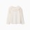 Long sleeve ribbed cotton T-shirt with broderie anglaise for girls, white
