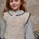 Knitted vest with crochet and ruffles B&S for girls, beige