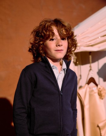Cardigan with Zipper for Boys, Dark Blue