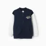 Bomber jacket with chest print for boys, dark blue/white