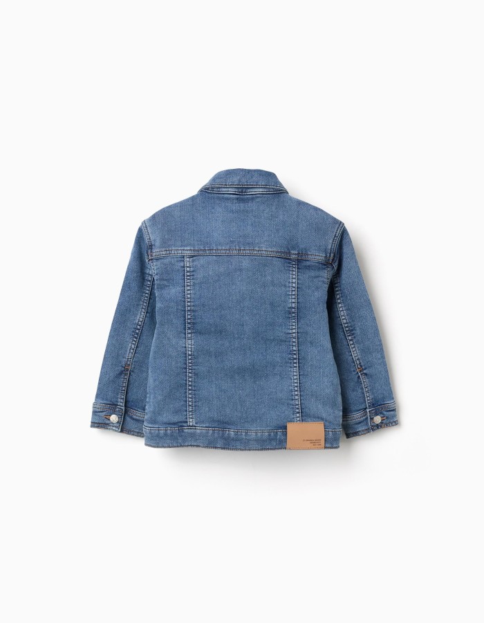 Denim jacket with four pockets for boys, blue