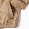 Cotton twill jacket with pockets for boys, dark beige