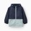 Hooded windbreaker with pockets for boys, dark blue/green