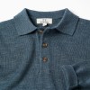 Knitted jumper with polo collar for boys, dark blue