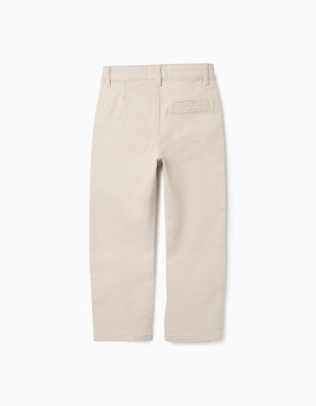 Twill Chino Trousers for Boys 'Slim Fit', Beige