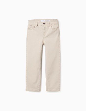 Twill Trousers for Boys 'Slim Fit', Beige