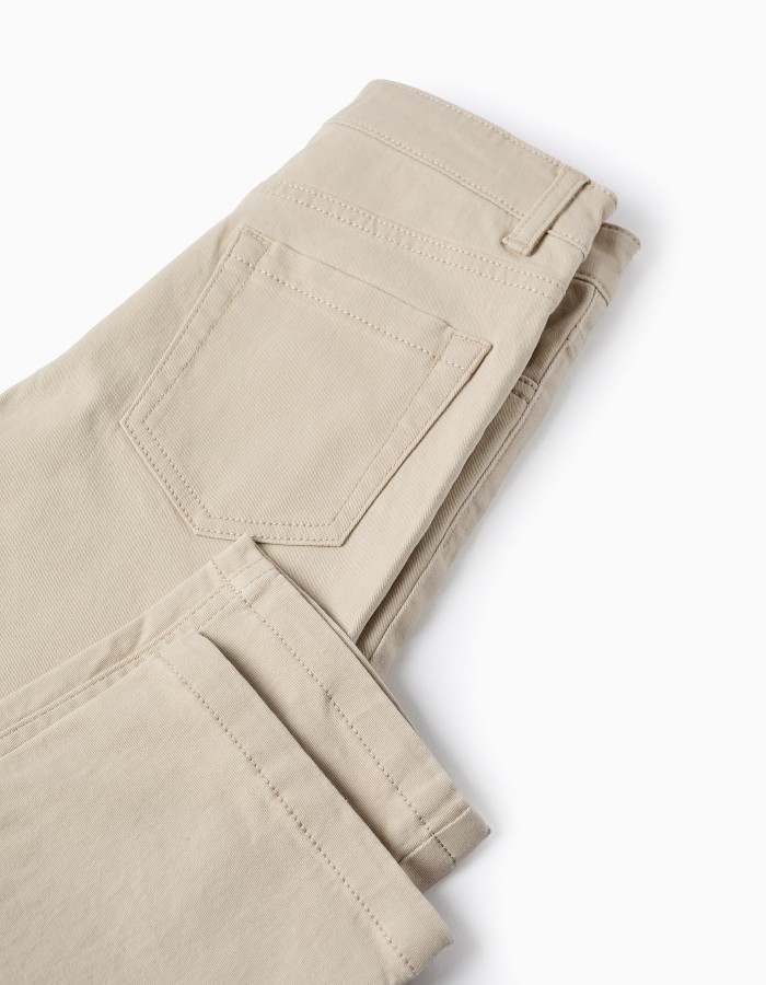 Twill Trousers for Boys 'Slim Fit', Beige