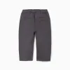 Baggy twill chino trousers B&S for baby boys, dark grey